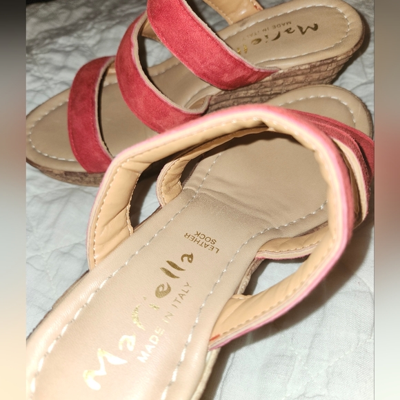 Maiella Italy Red Cork Heel Wedges 5.5 - Picture 2 of 5